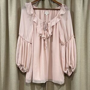 Max Studio Pink Ruffle Blouse